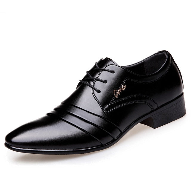 [Luxury Brand PU Leather Fashion Men Business Dress Loafers Pointy Black Shoes Oxford Breathable Formal Wedding Shoes From $25.64 VIEW] - [happygostore