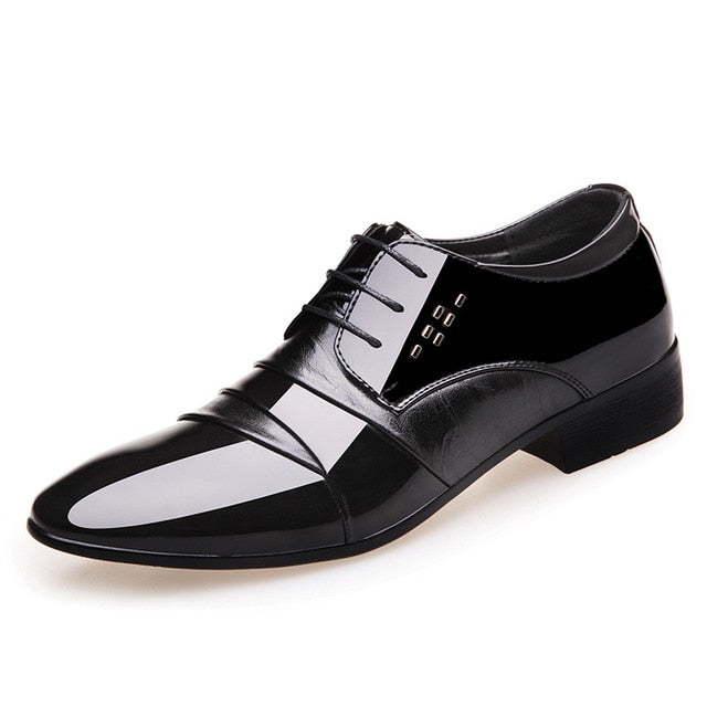 [Luxury Brand PU Leather Fashion Men Business Dress Loafers Pointy Black Shoes Oxford Breathable Formal Wedding Shoes From $25.64 VIEW] - [happygostore