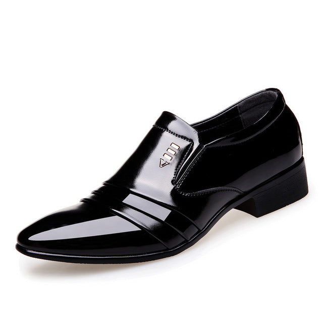 [Luxury Brand PU Leather Fashion Men Business Dress Loafers Pointy Black Shoes Oxford Breathable Formal Wedding Shoes From $25.64 VIEW] - [happygostore