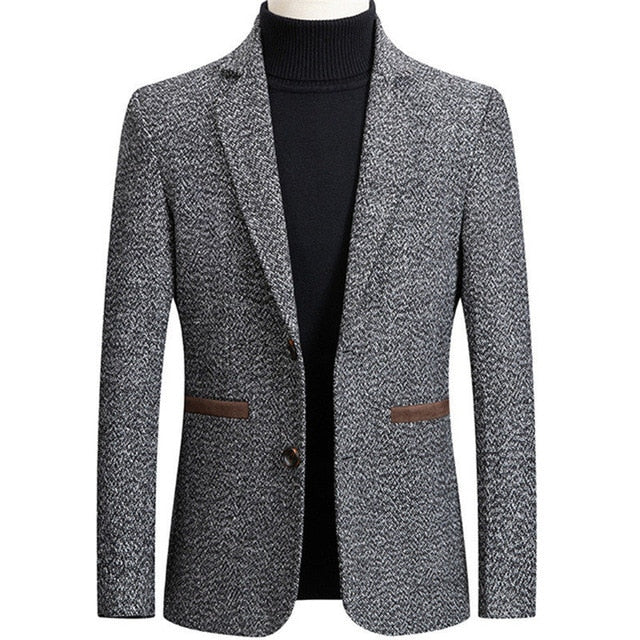 BOLUBAO Brand Men Blazer Wild Retro Prom Men's Suit Jacket High Quality Fashion British Style Slim Fit Warm Casual Blazer Male