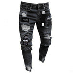 Men's  Skinny Stretch Denim Pants Distressed Ripped Freyed Slim Fit Fashion The locomotive Jeans Trousers MenPencil pants