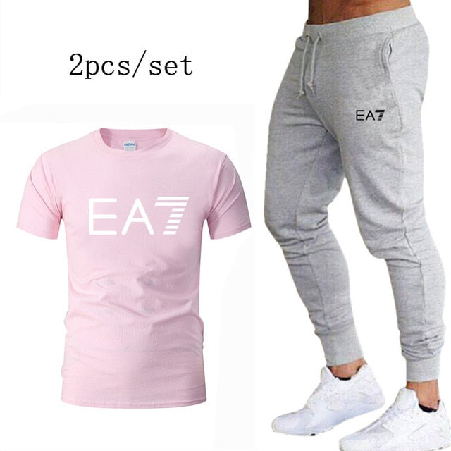 Men Sportswear Cotton Gym Sport Suits Quick Dry Running Sets Clothes Sports Jogging Training Fitness Tracksuits Set homme