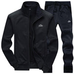 Tracksuits Men Polyester Sweatshirt Sporting Fleece 2020 Gyms Spring Jacket + Pants Casual Men's Track Suit Sportswear Fitness