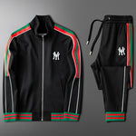 Two-piece leisure sports suit couple suit new trend all-match slim