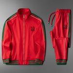 Two-piece leisure sports suit couple suit new trend all-match slim